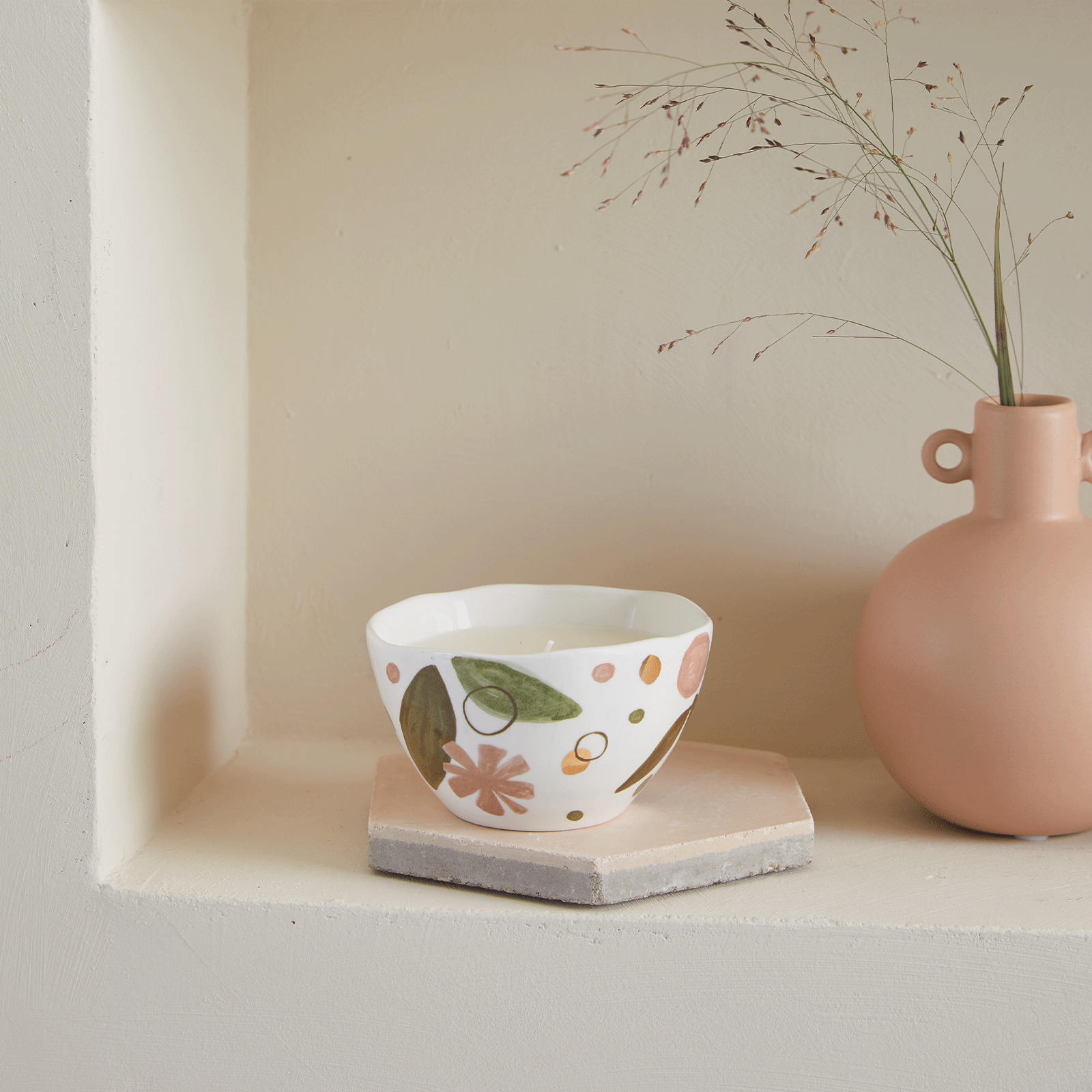 Cameo brown ceramic vase