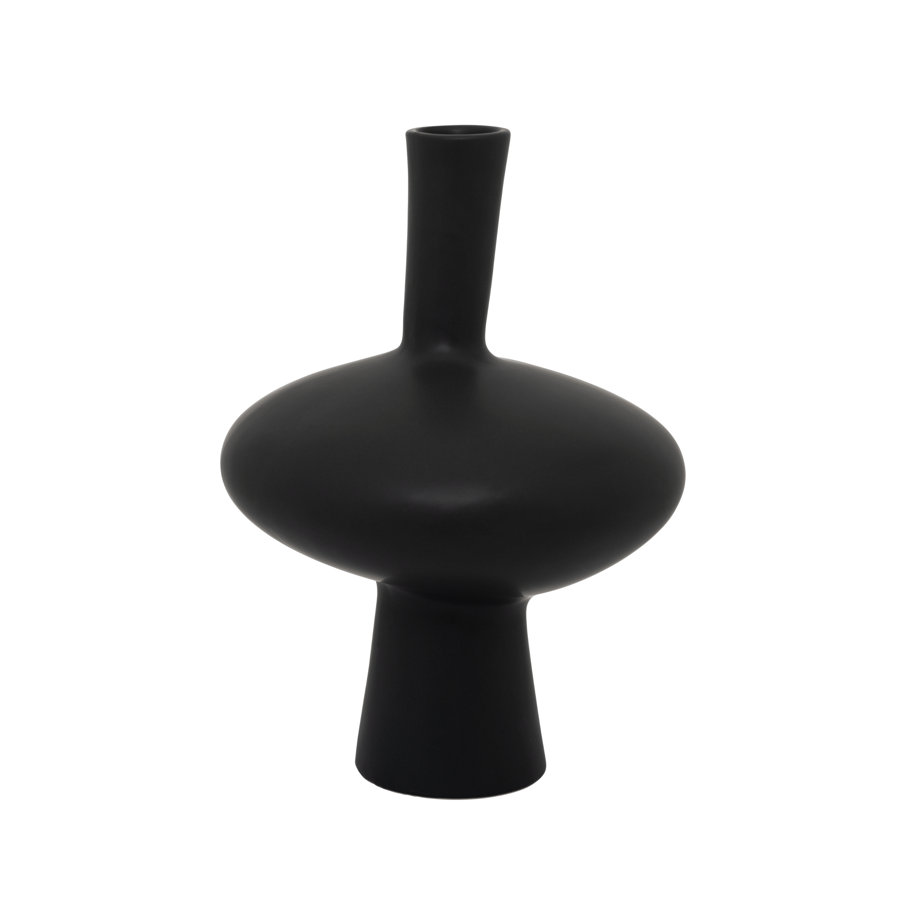Black ceramic vase