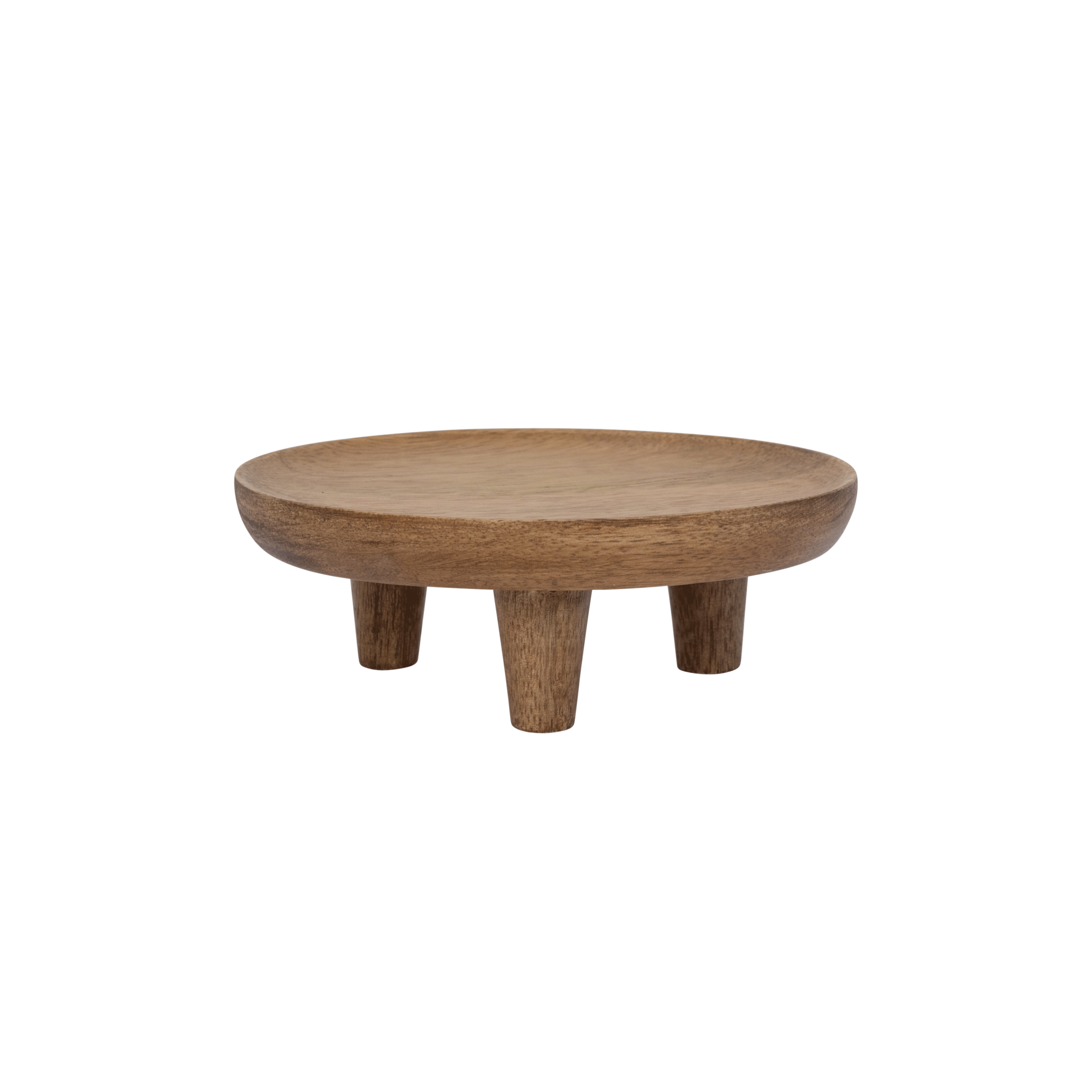 Mango wood plate on small feet
